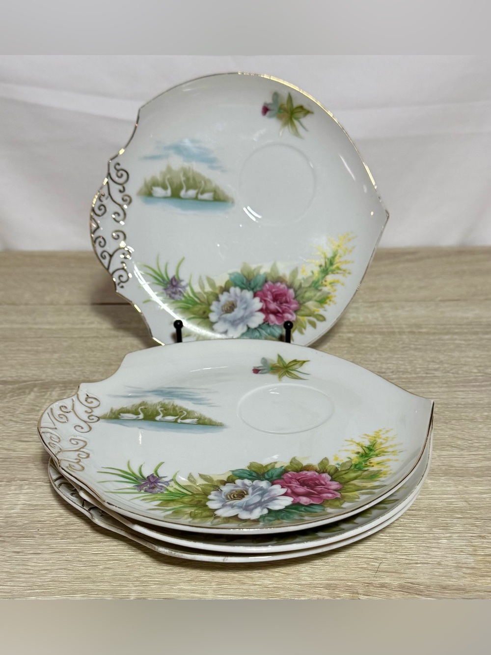 Hand Painted Lenwile China Ardalt Japan #1099 Porcelain Plate, Set Of 4